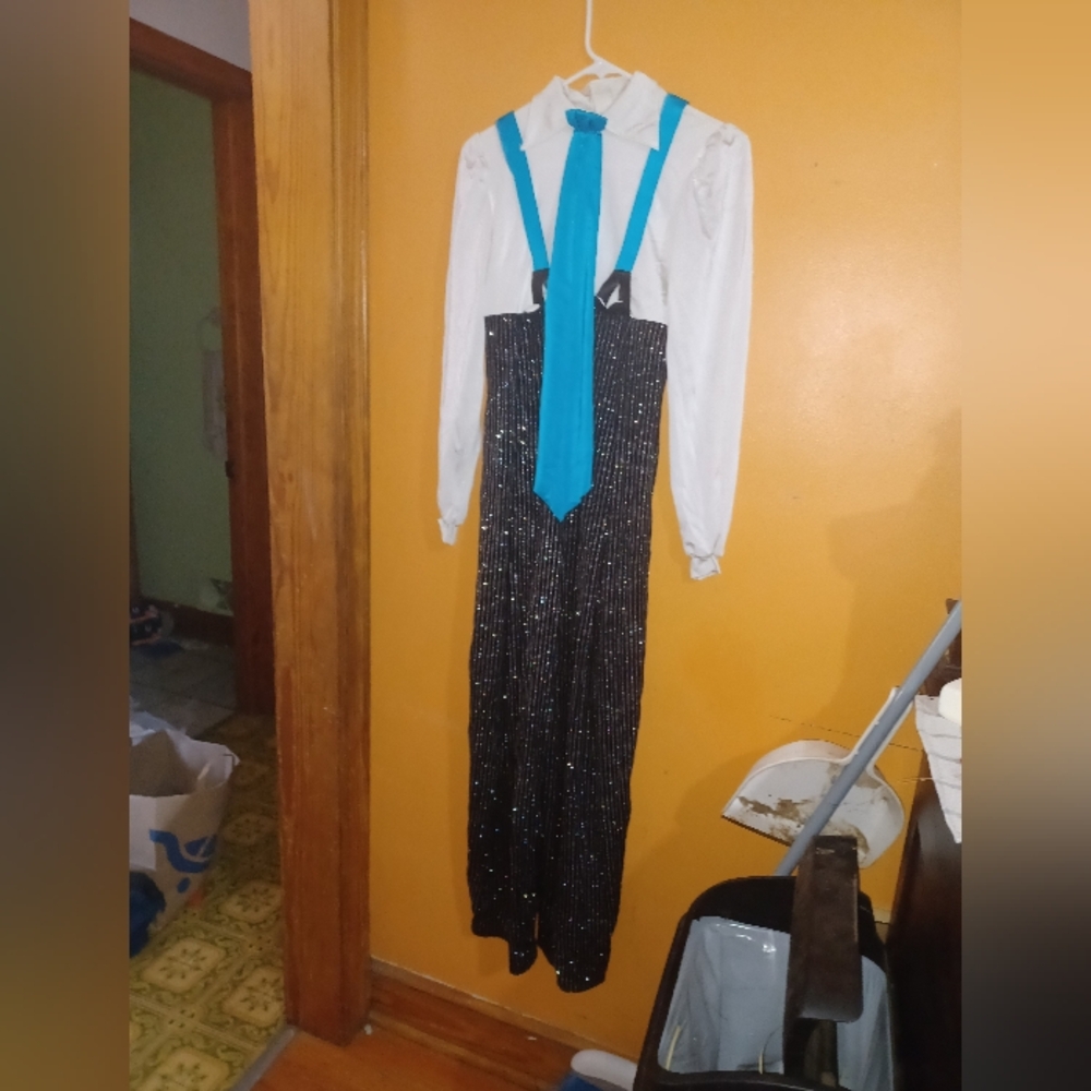 Adult Large One Piece Dance Suit With Blue Accents